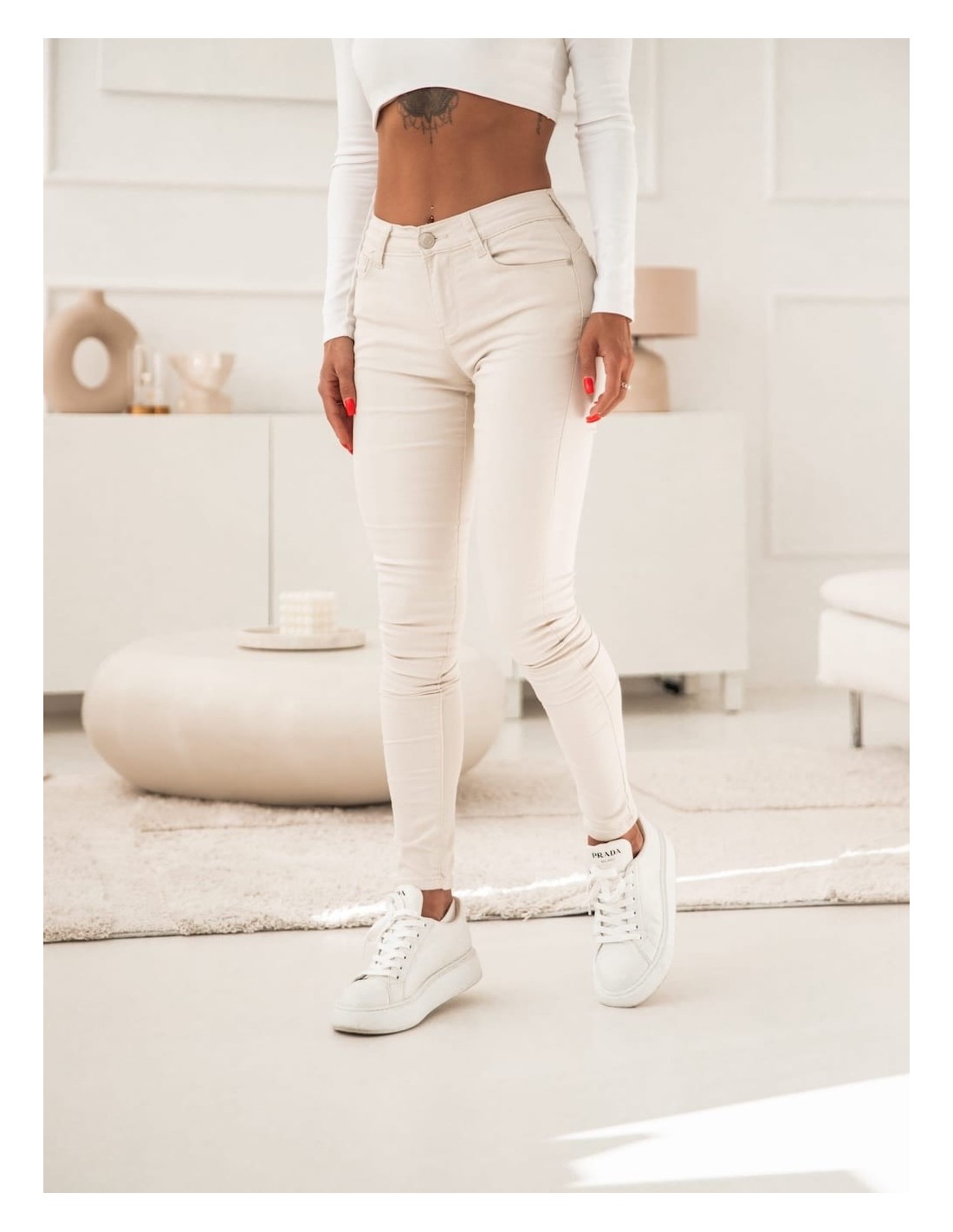 Hellbeige Jeanshose 6099 – Online-Shop – Boutique